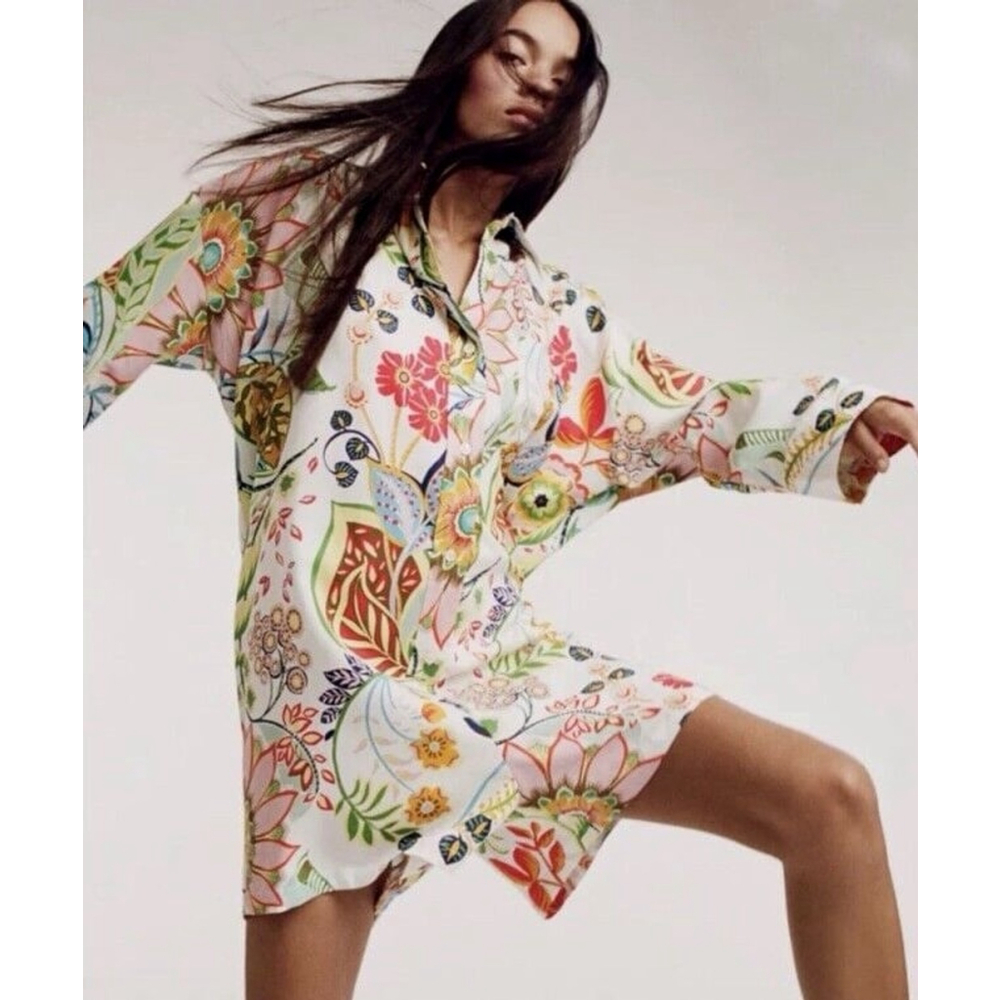 ZARA Tropical Print Jumpsuit Romper